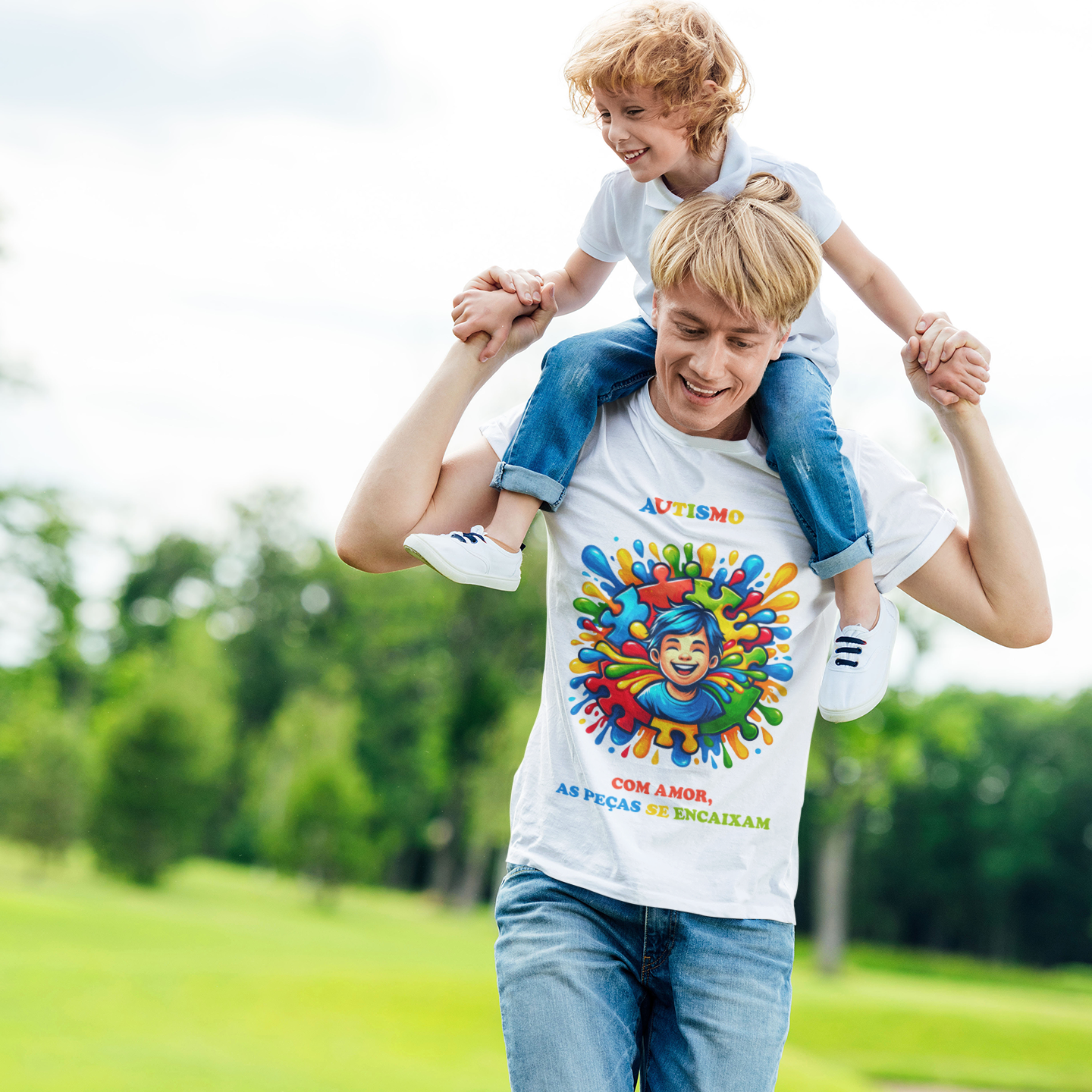 Masculina - Autismo  - Com amor, as peças se encaixam (linha prime)