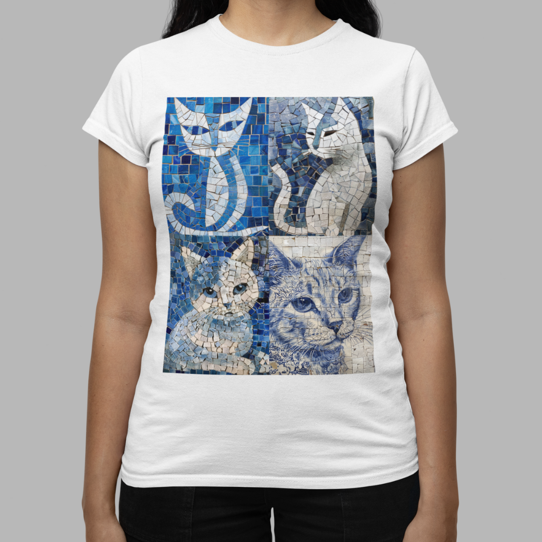 Babylook Gato Mosaico Português