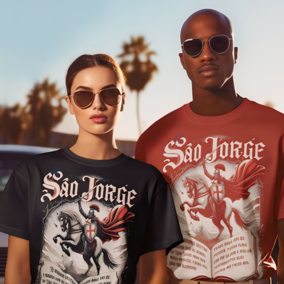 CAMISETA SÃO JORGE COM ORAÇÃO
