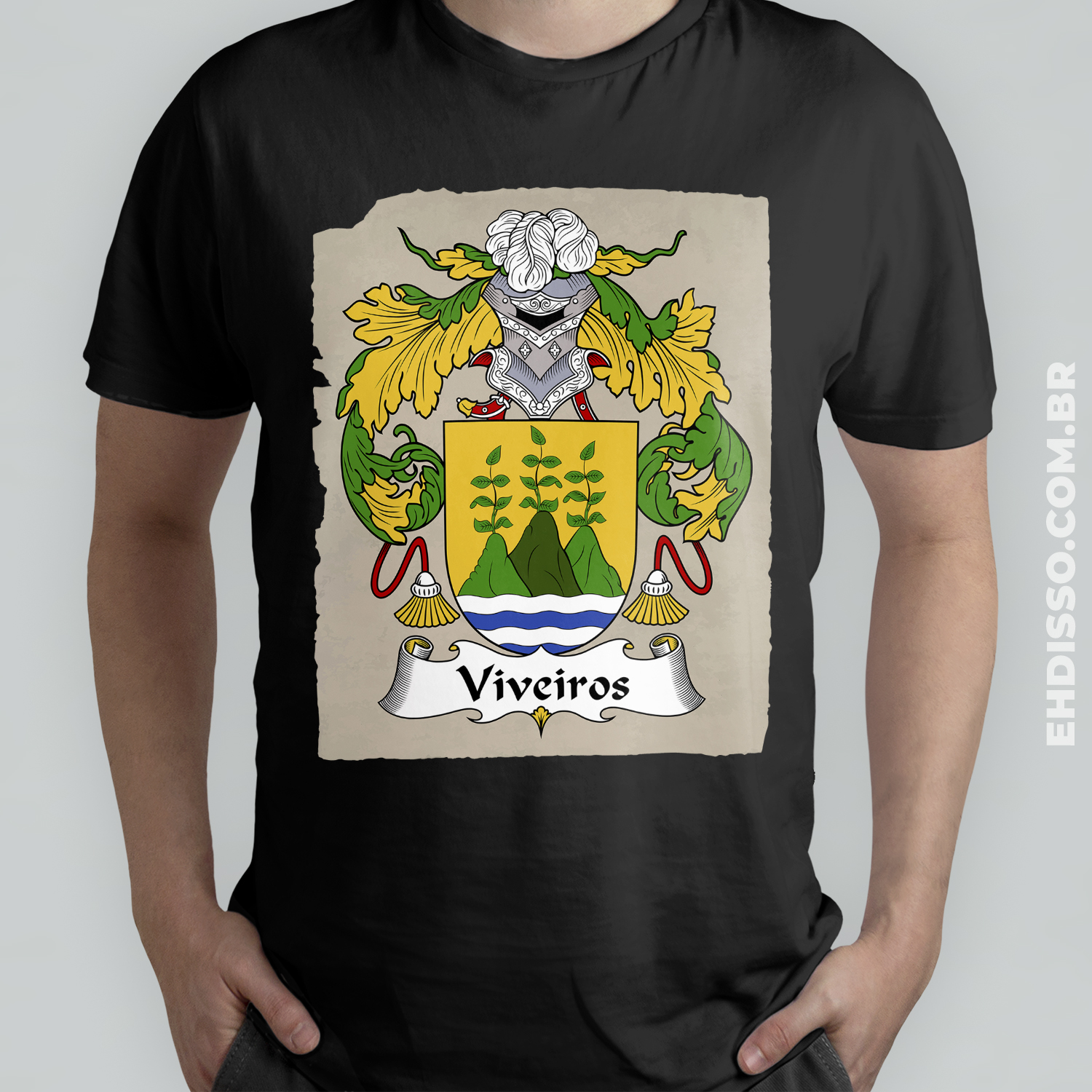 Brasão Família Viveiros Origem Camiseta Sobrenome