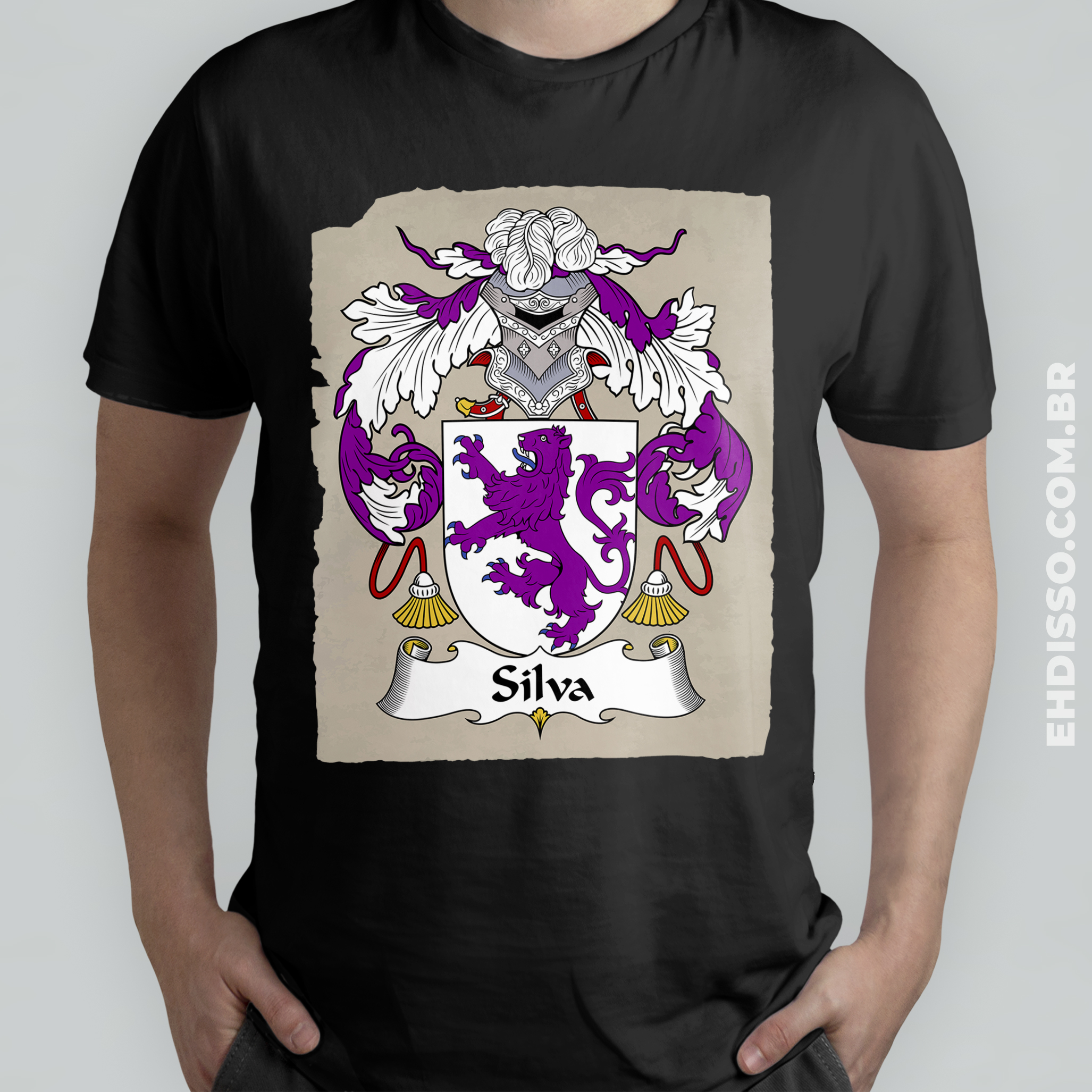  Brasão Família Silva Origem Sobrenome Camiseta 