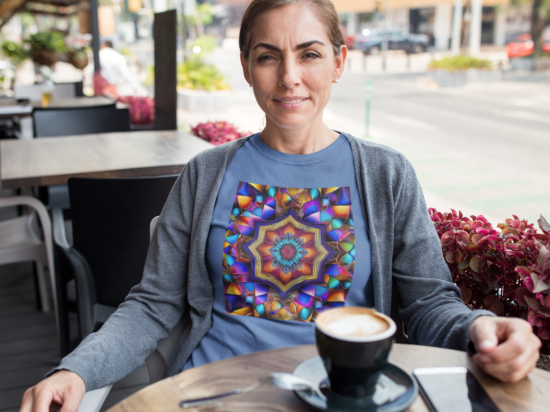 Coleção Mandalas 10<br>T-Shirt Unissex Estonada