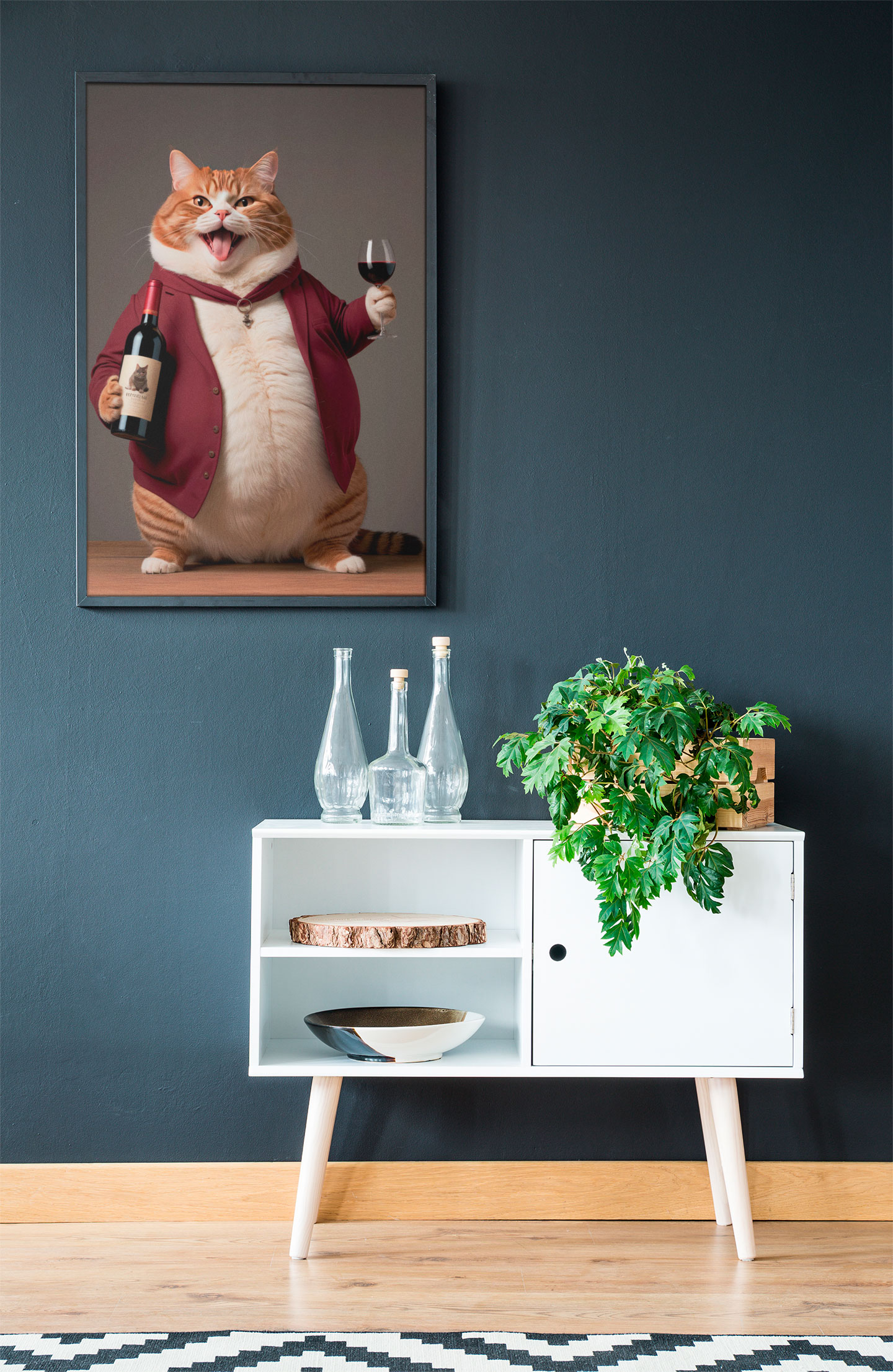Gato sommelier 02<br>Poster / Retrato