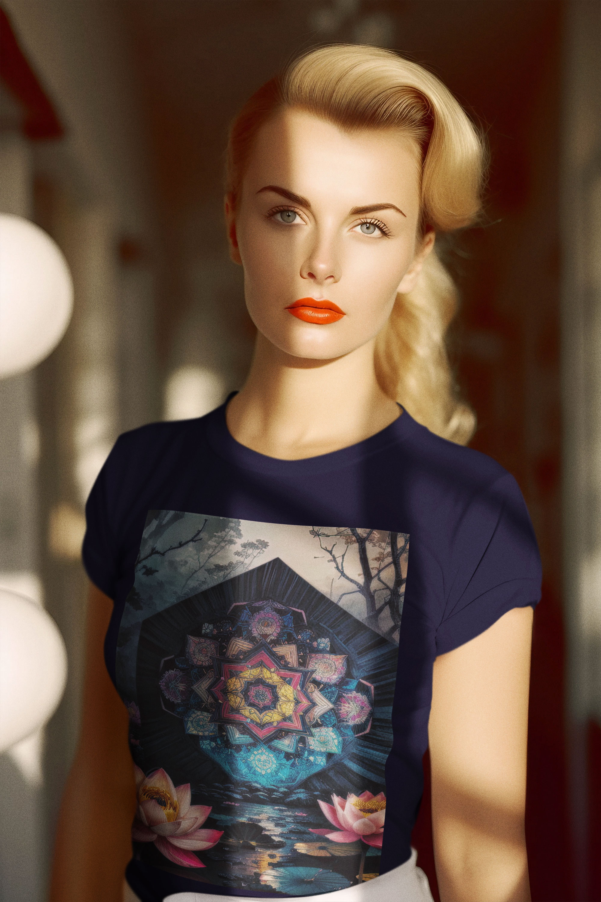 Coleção Mandalas 01<br>T-Shirt Feminina Quality