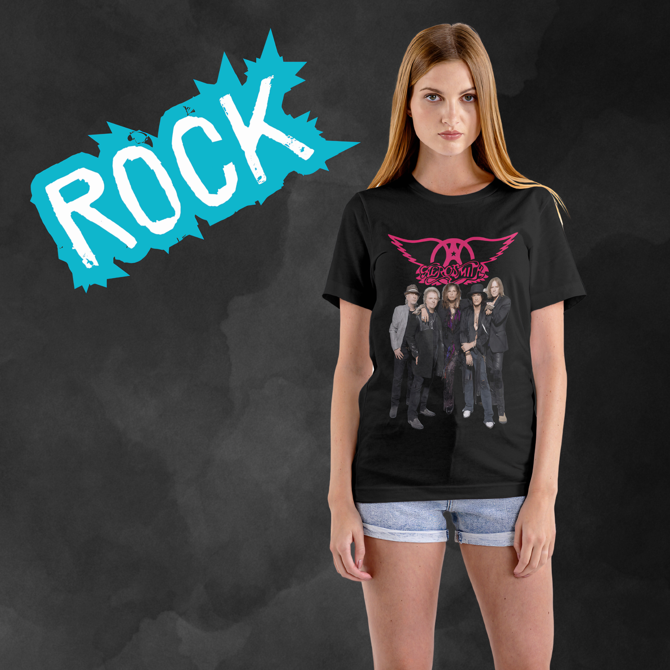 T-shirt Feminino Aerosmith Band