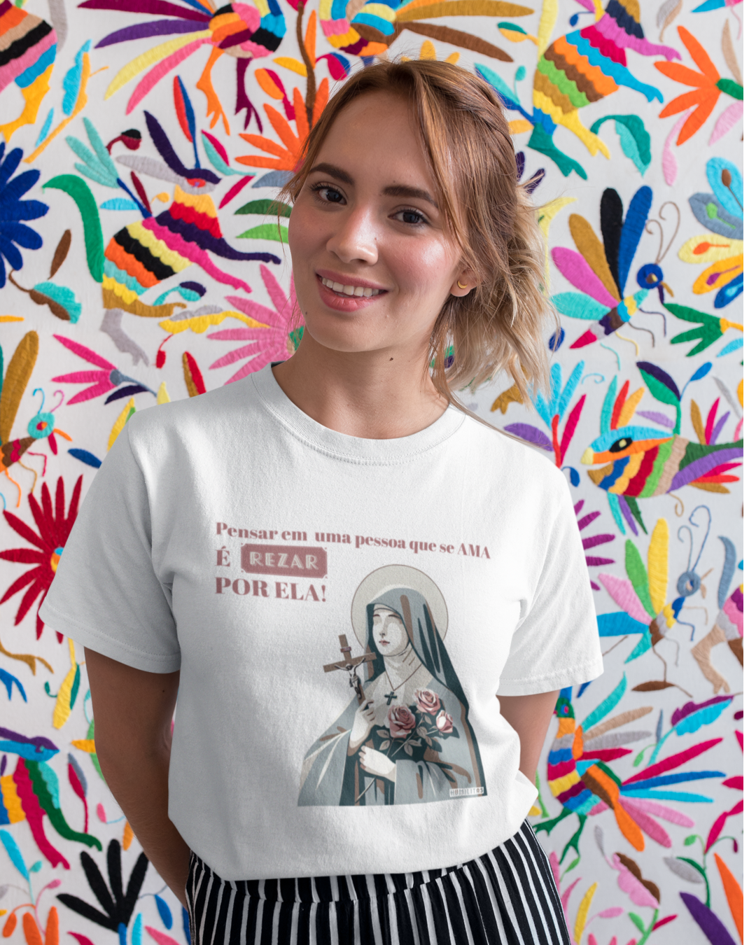 T-Shirt Feminina Baby Long Humilitas Cloth: Santa Terezinha | Santidade nas Ruas 