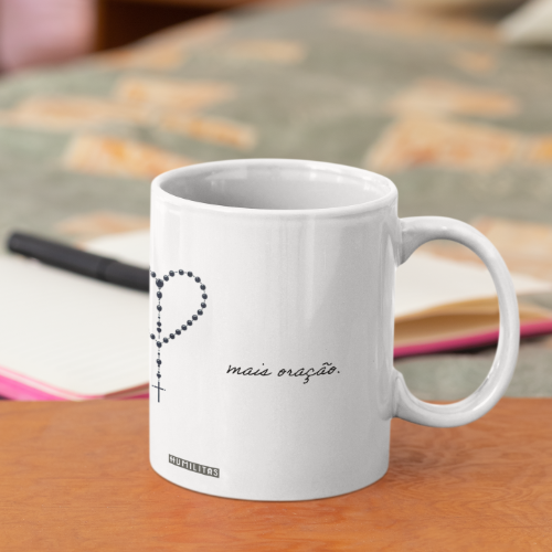 Caneca Humilitas Cloth: Terço Mariano - Coleção Fé em Estilo (Modelo 2)