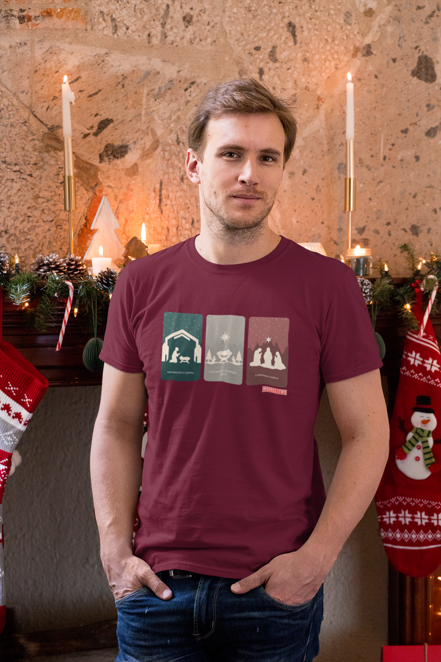 T-Shirt Unissex Humilitas Cloth: Tríduo Natalino | Coleção Fé em Estilo