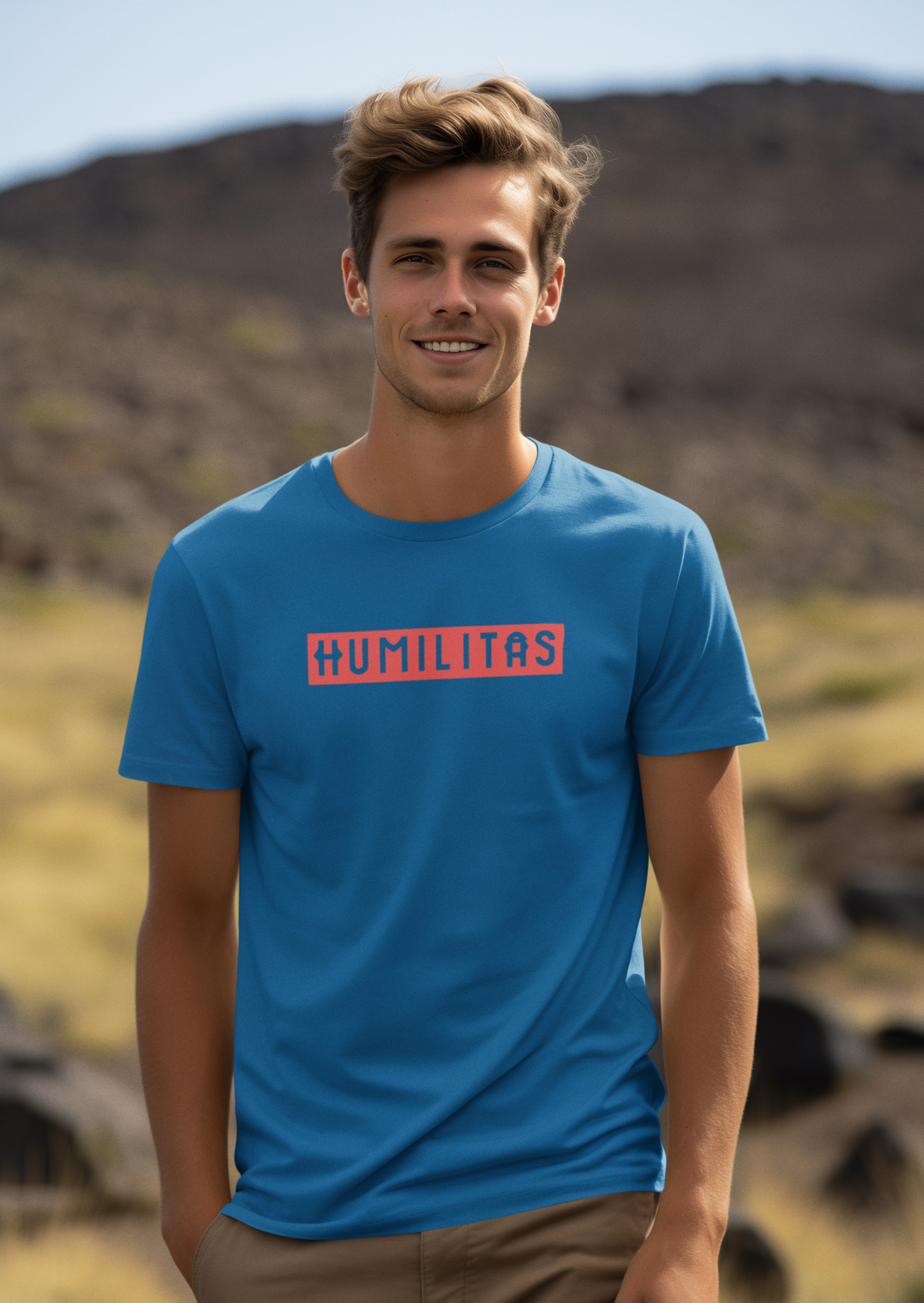 T-Shirt Estonada Unissex: Coleção Humilitas Cloth Minimal (Modelo 1)