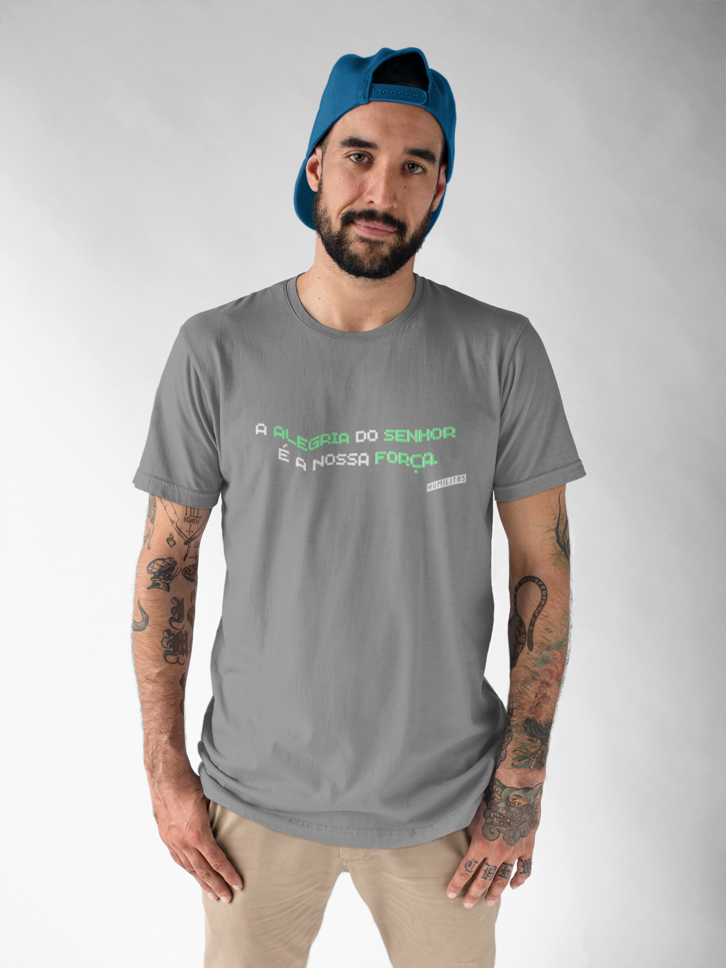 T-shirt Quality Humilitas: A Alegria do Senhor é a Nossa Força