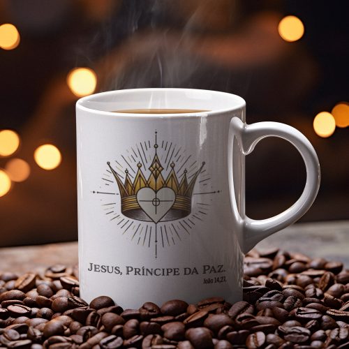  Caneca Humilitas Cloth: Jesus, Príncipe da Paz João 14,27 - Coleção Fé em Estilo