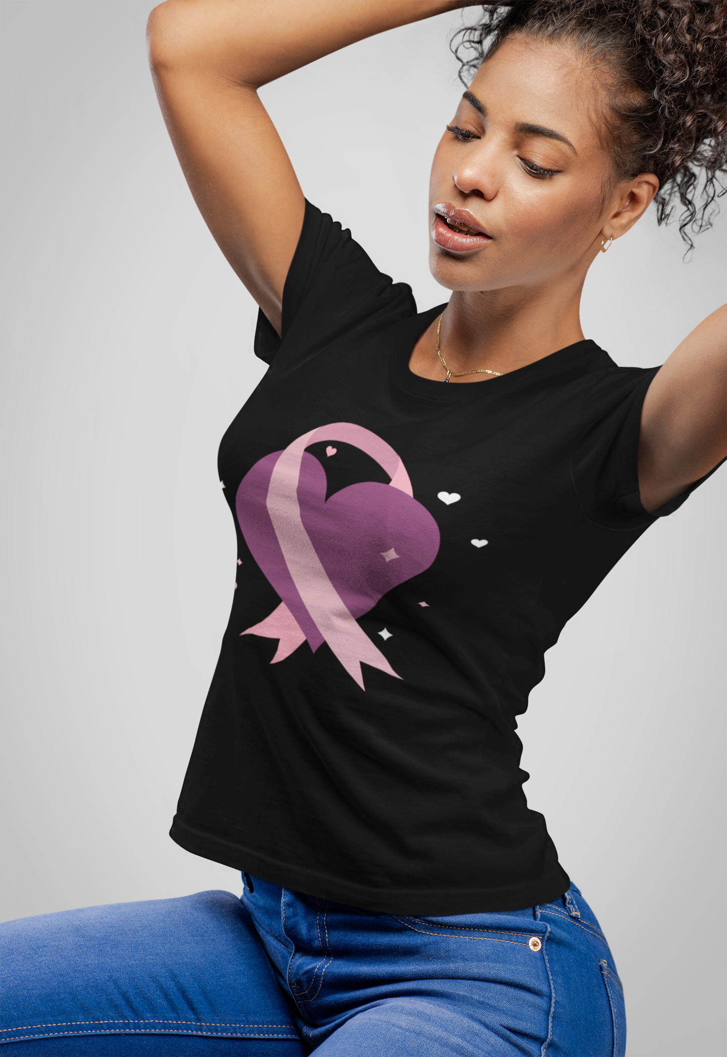 Camiseta Baby Look Coração Stare