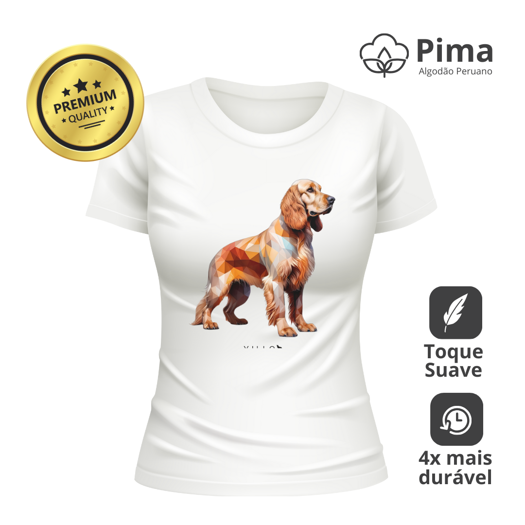 Camiseta Baby Long Pima Premium Cocker Spaniel Inglês