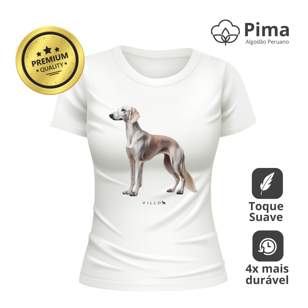 Camiseta Baby Long Pima Premium Saluki pelo curto