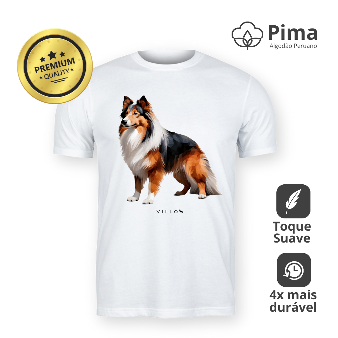 Camiseta Pima Premium Pastor Shetland Pug