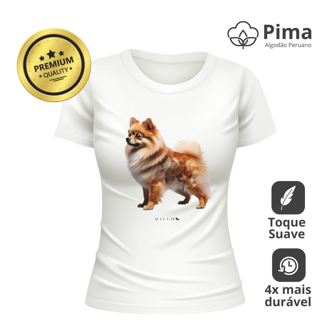 Camiseta Baby Long Pima Premium Cão da Pomerânia