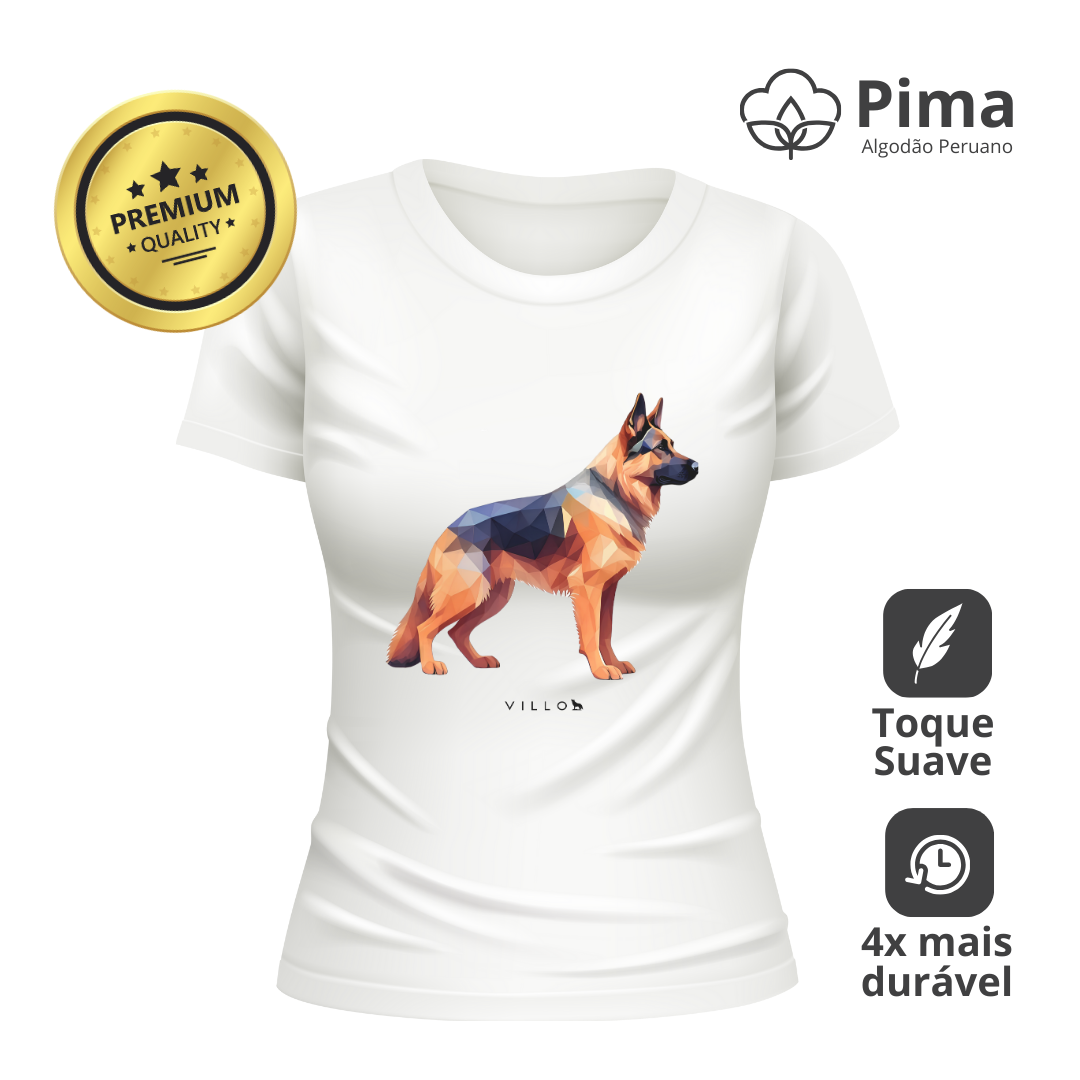 Camiseta Baby Long Pima Premium Pastor Alemão