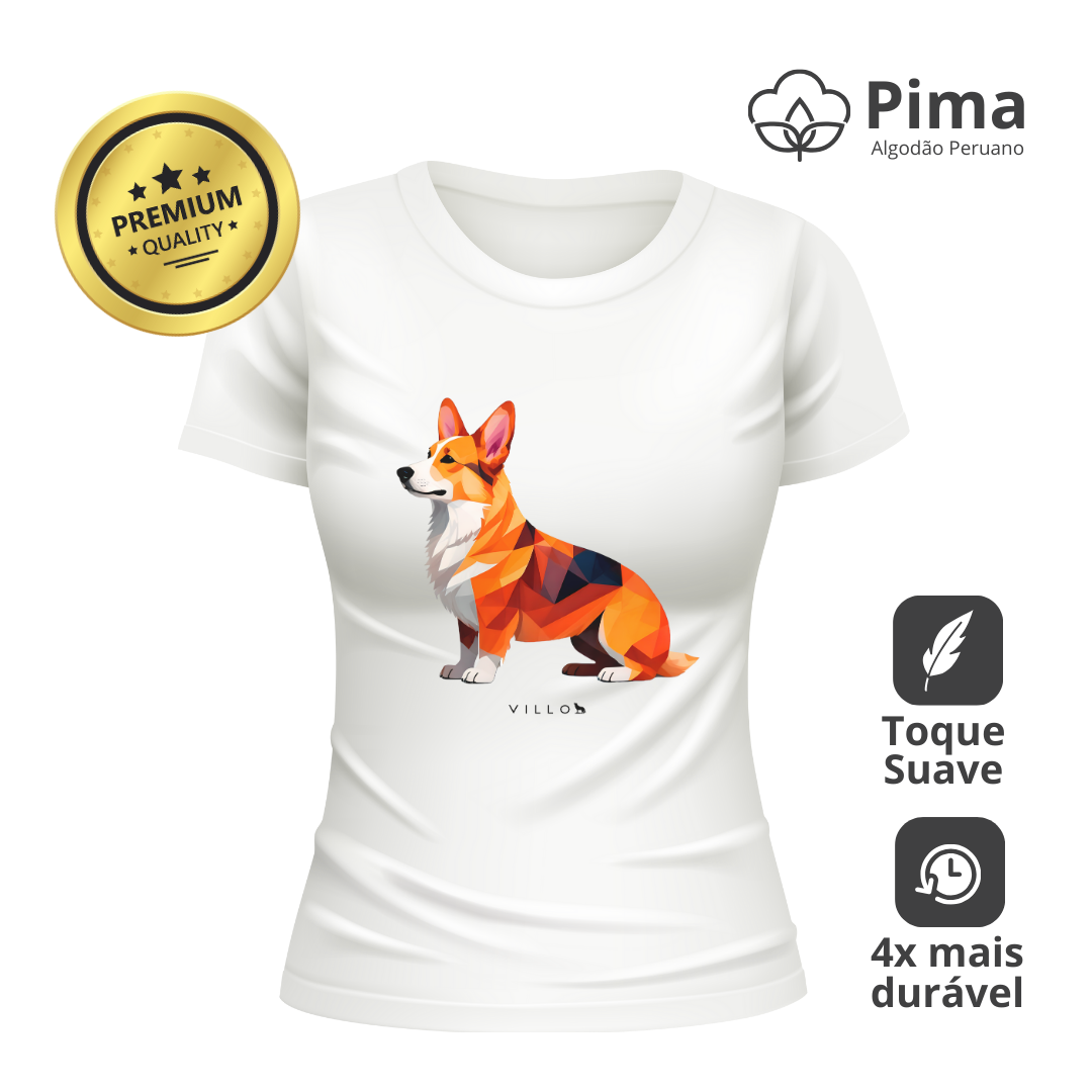 Camiseta Baby Long Pima Premium Corgi Pembroke