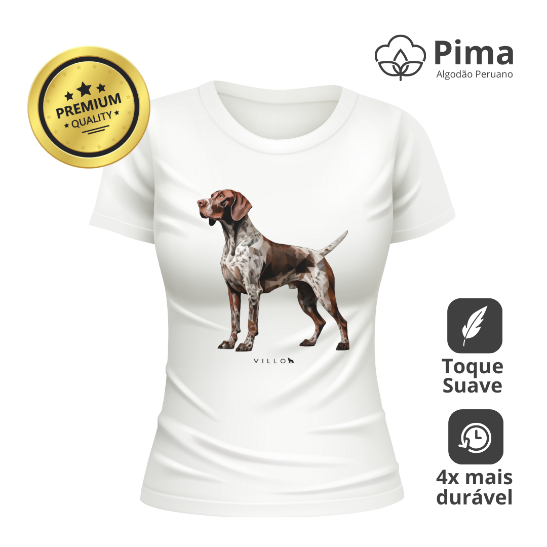 Camiseta Baby Long Pima Premium Braco Alemão de pelo curto