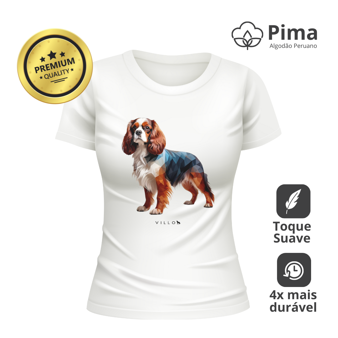 Camiseta Baby Long Pima Premium Cavalier King Charles Spaniel