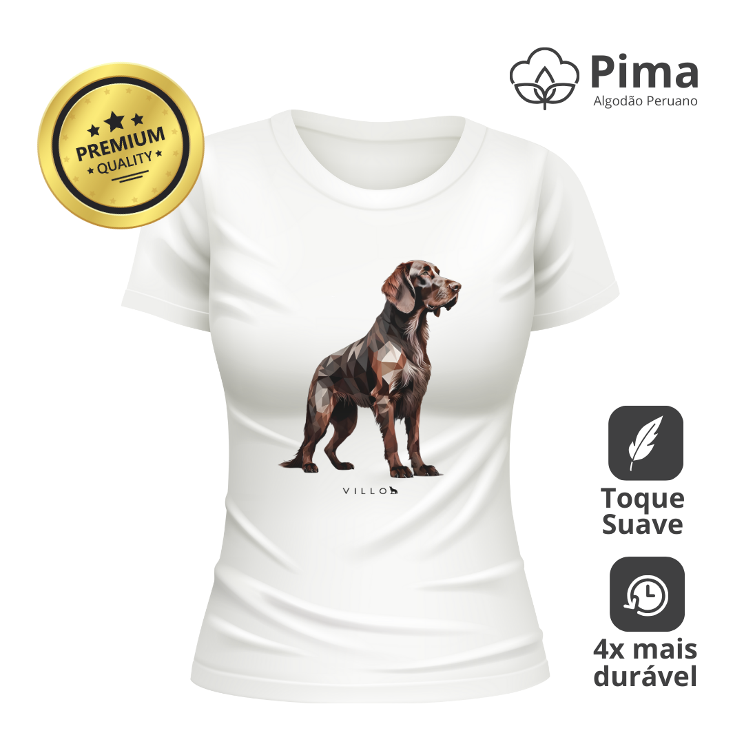 Camiseta Baby Long Pima Premium Braco Alemão de pelo longo