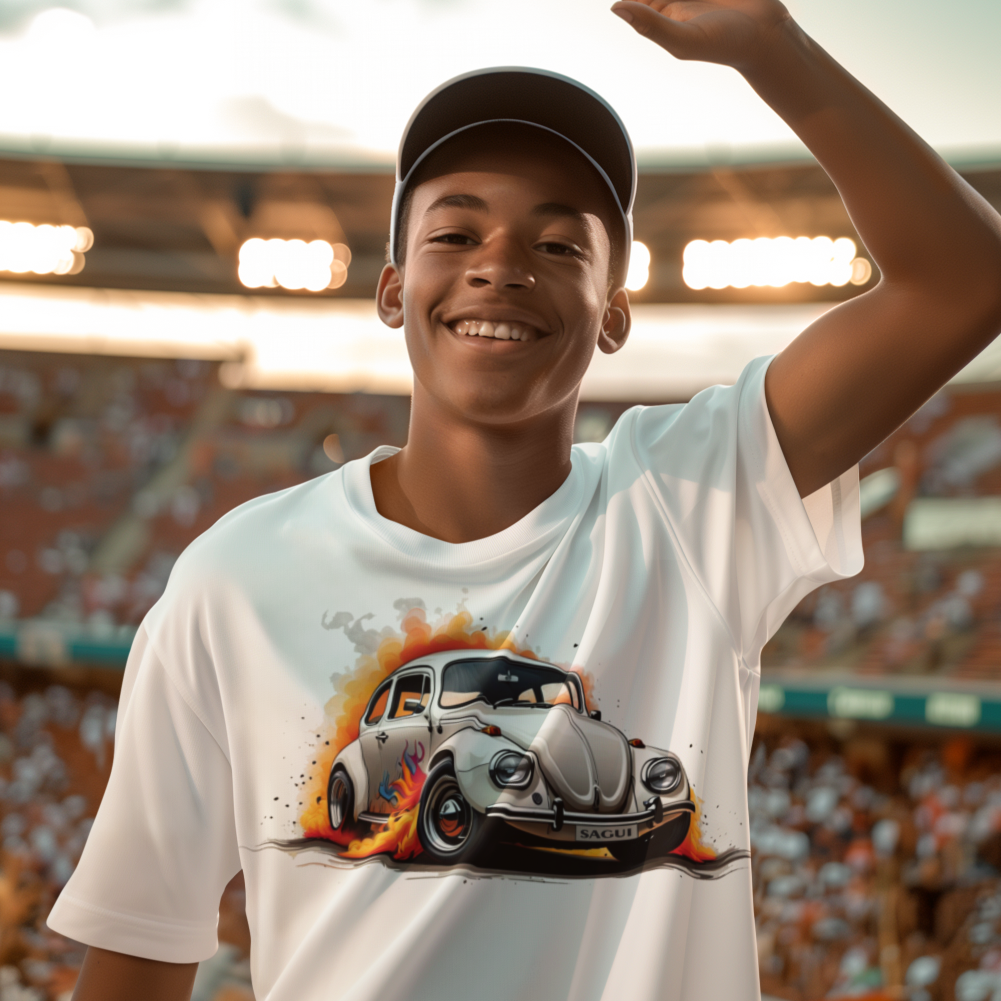 Camiseta Infantil 10-14 Fusca Chama