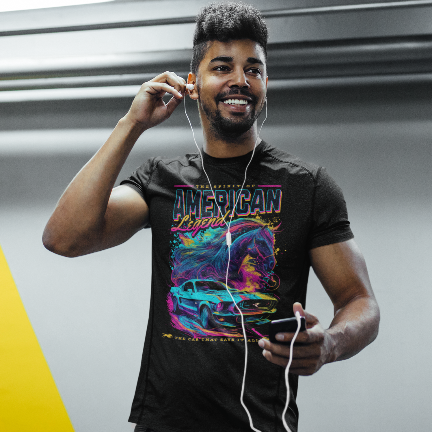 Camiseta Ford Mustang Neon