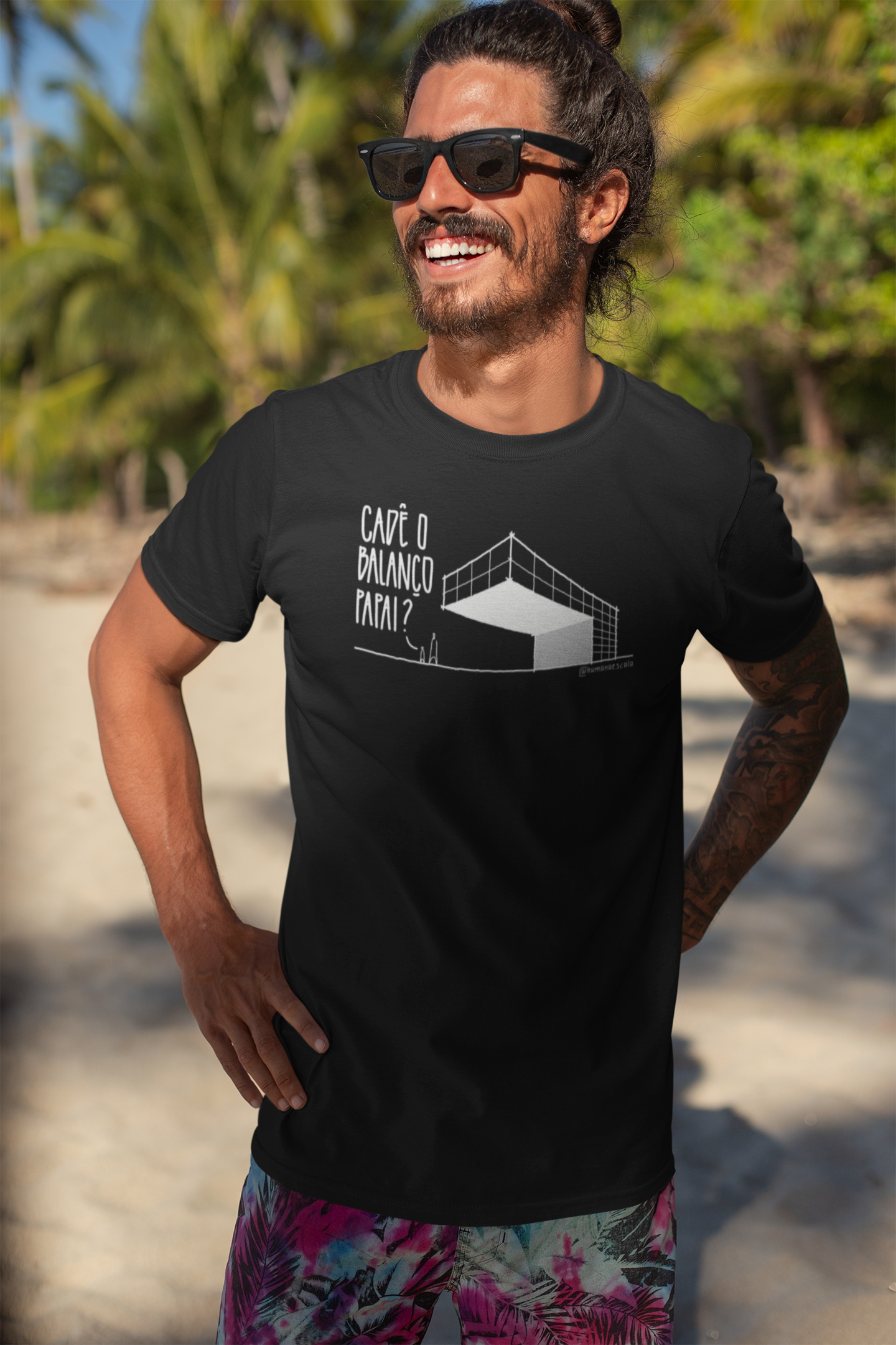 Camiseta Unissex Preta - Cadê o balanço papai?
