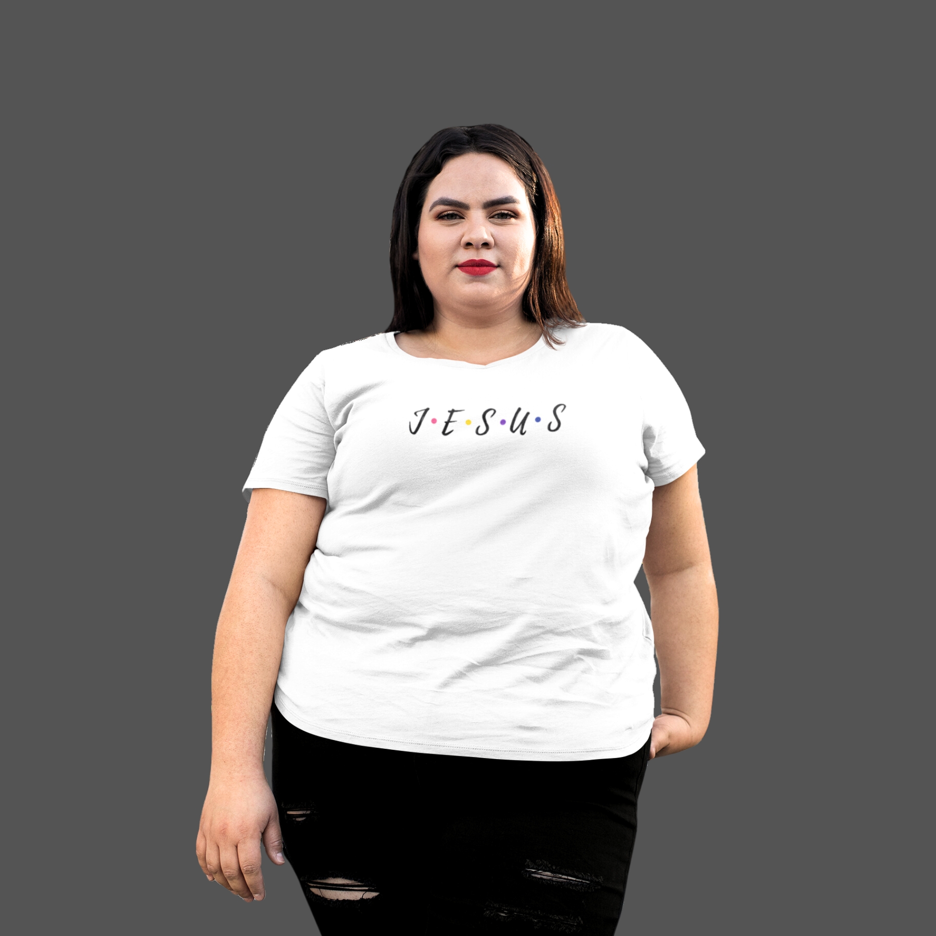 Camiseta Feminina Plus Size Jesus