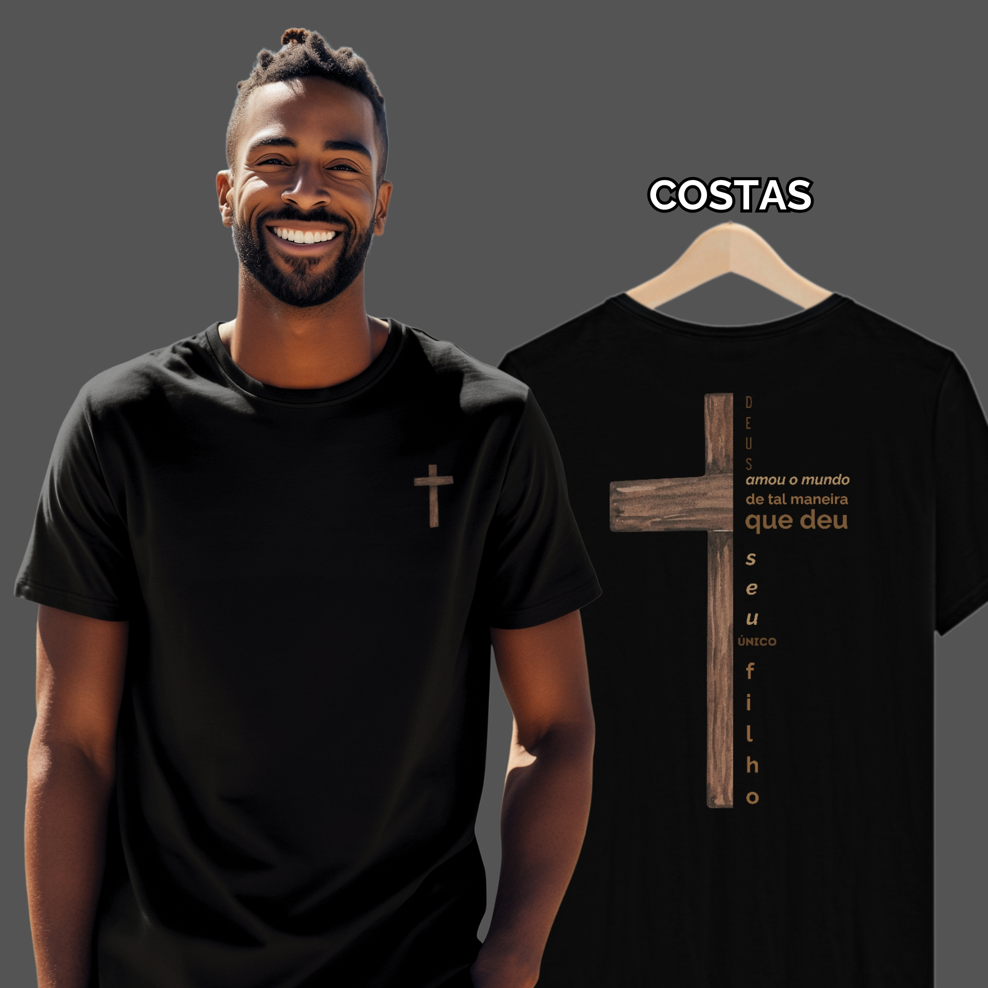 Camiseta Masculina Deus Amou o Mundo de Tal Maneira