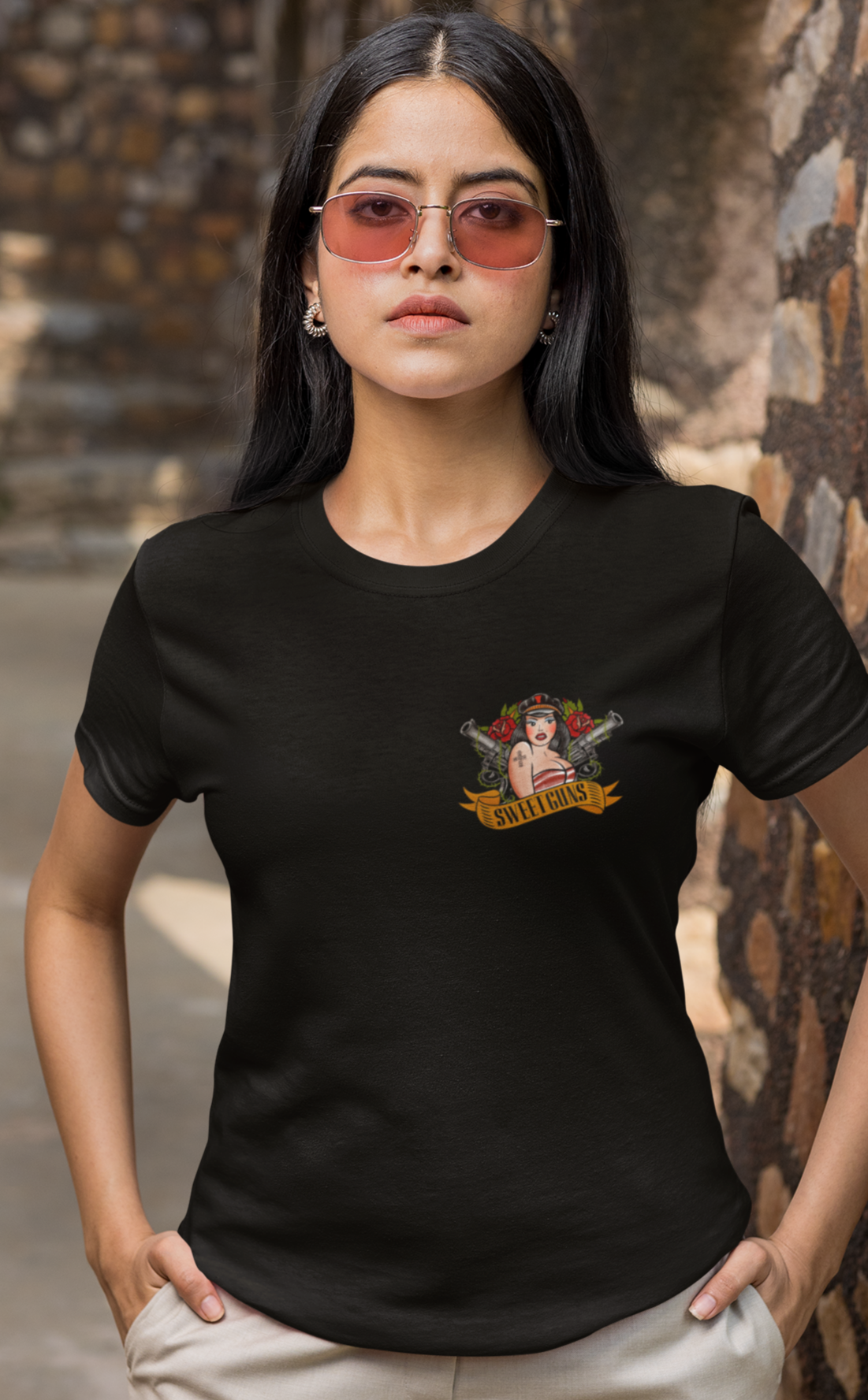 Sweet Guns - Modelo Minimalista Baby Look