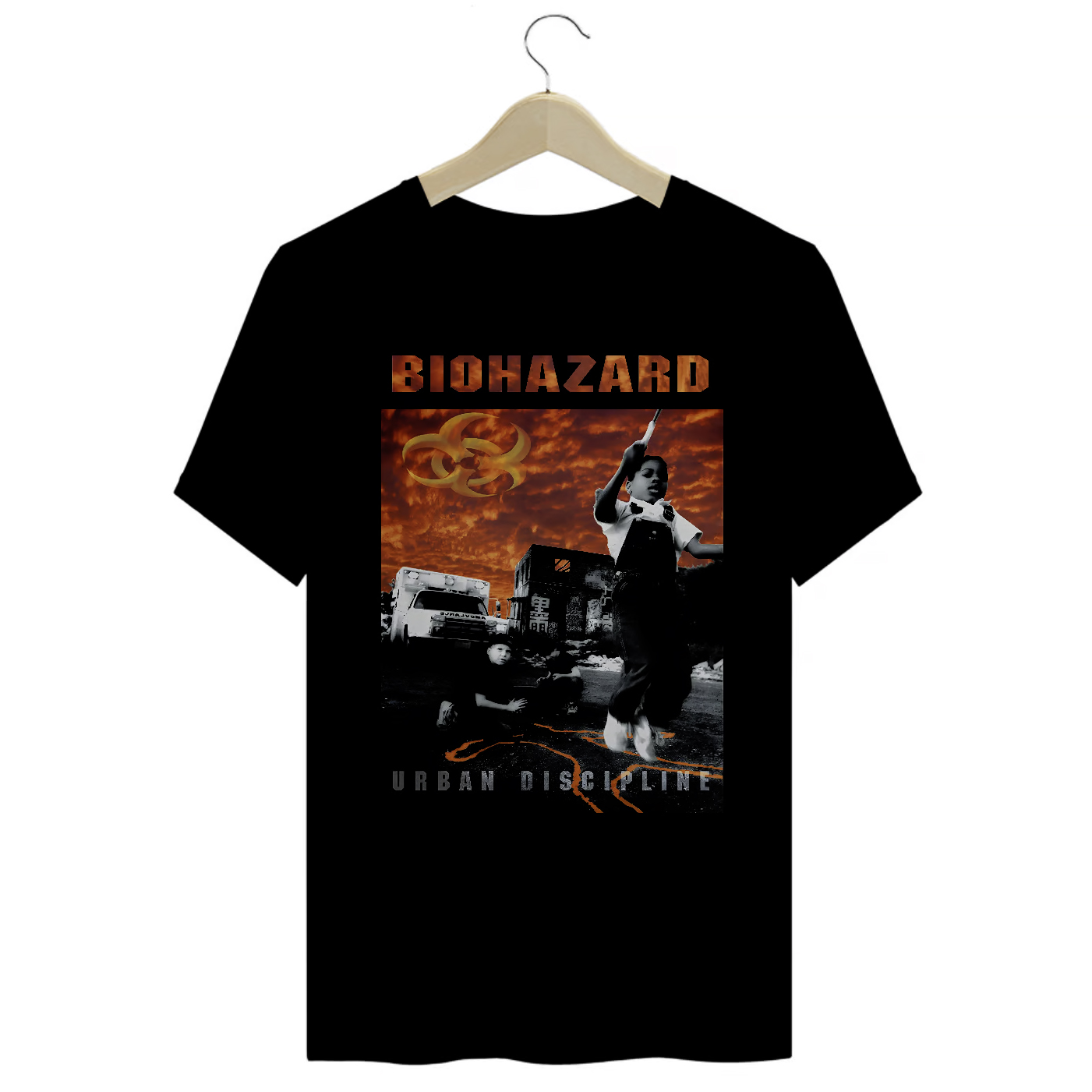 Camiseta Premium Biohazard - Urban Discipline - Coleção Punk/Hardcore