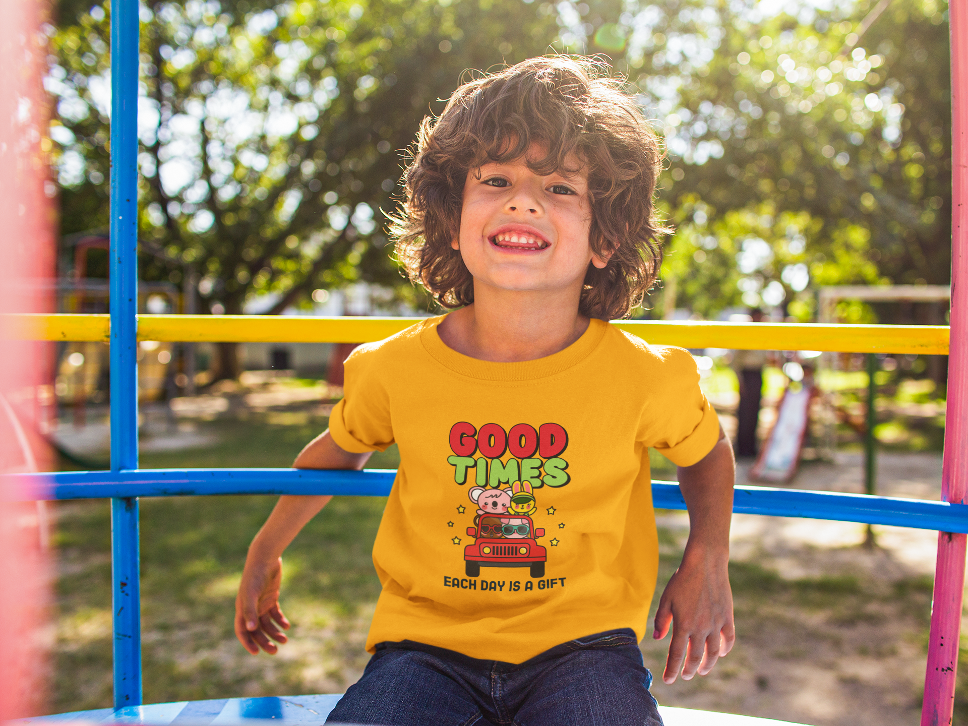 Camiseta Good Times - Each Day is a Gift (2 a 14 anos)