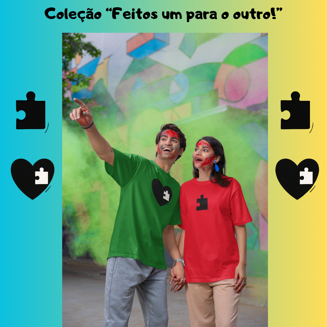 [Quality] Camiseta Amor (Coração/Quebra Cabeça)