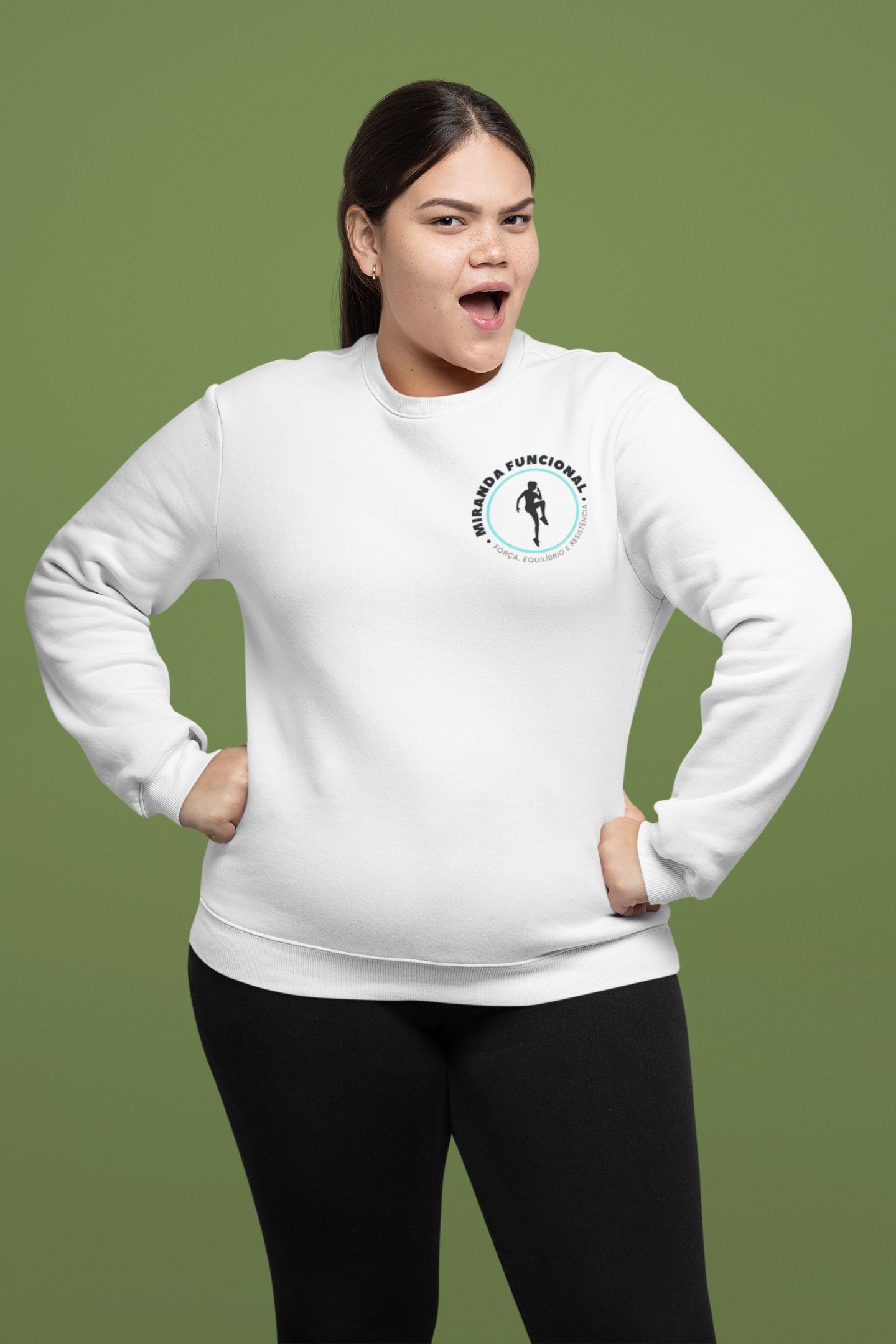 Moletom Fechado sem Capuz Miranda Funcional - Logo na frente
