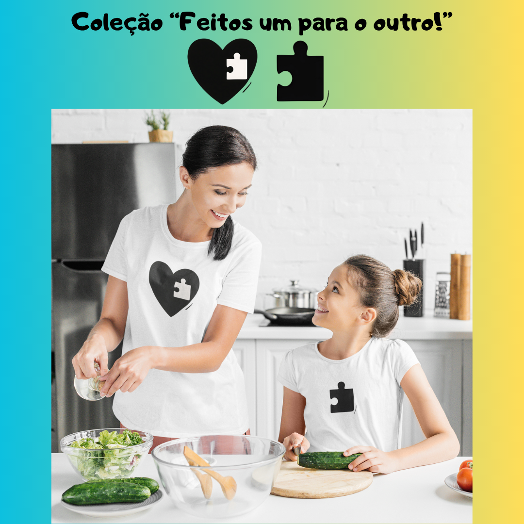 [Infantil] Camiseta Amor (Coração/Quebra Cabeça) (2 a 8 anos)