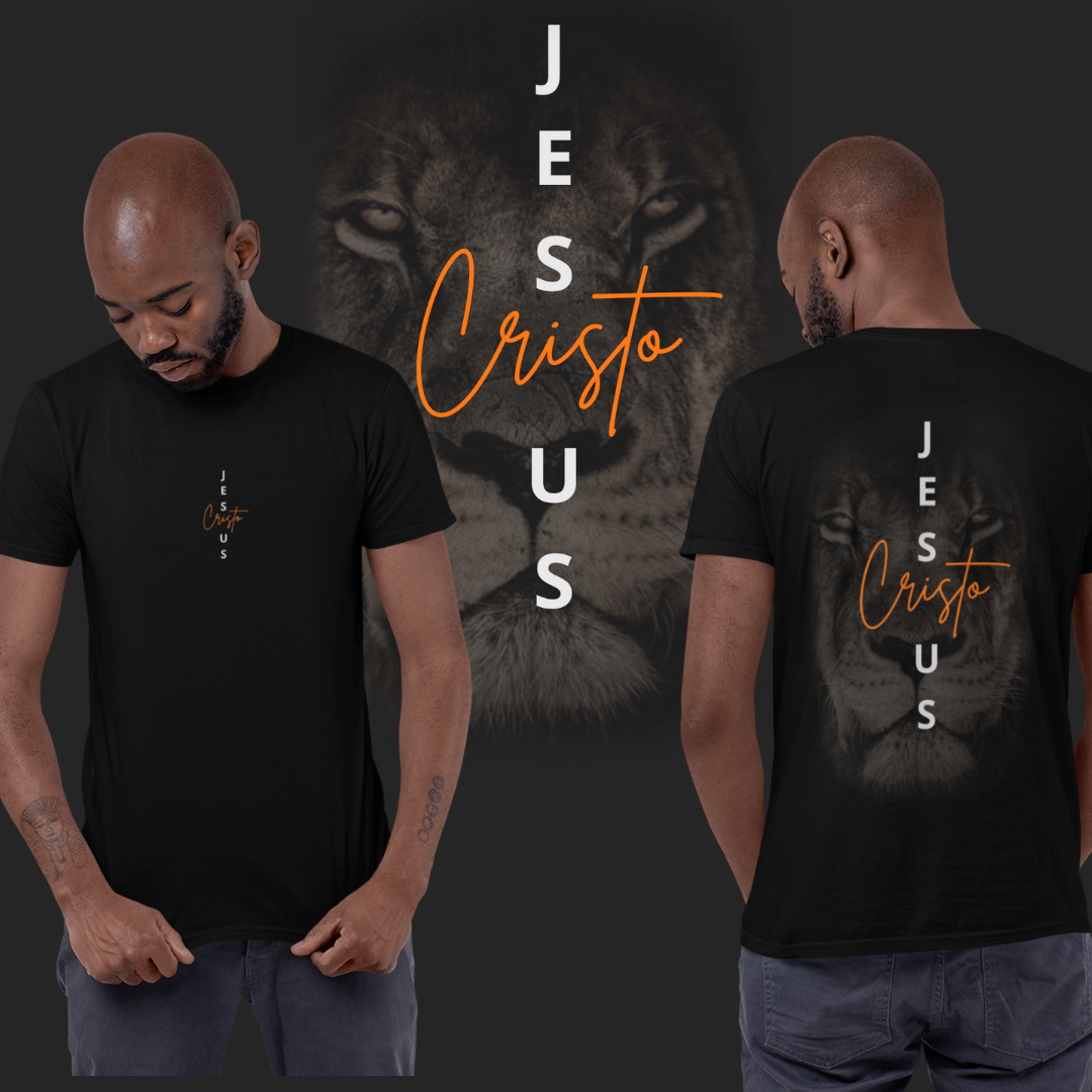 [Quality] Camiseta Jesus Cristo/Leão (Frente/Costas)
