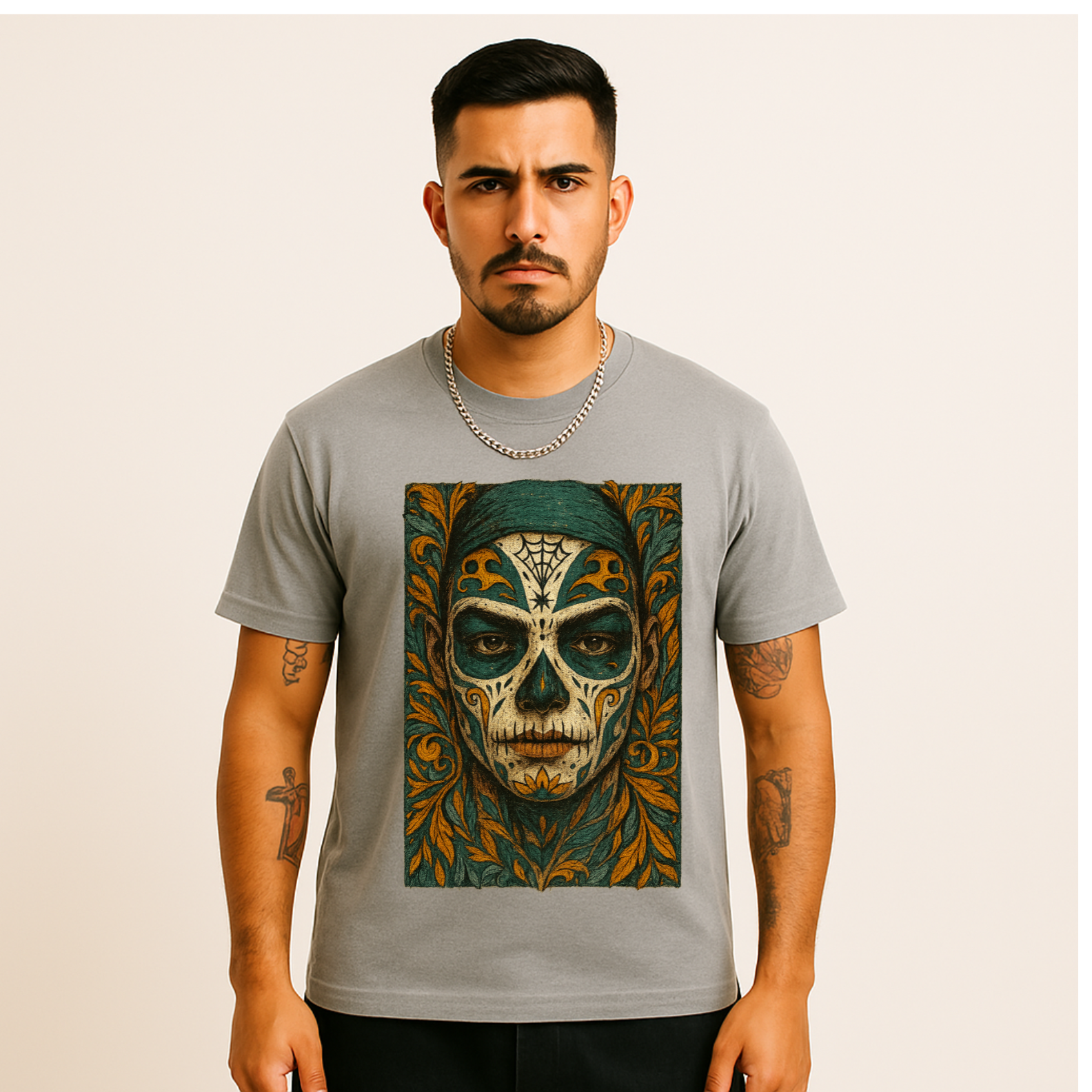 Camiseta Estonada Calavera Real – Unissex com Estampa Ritual Urbana | OxVibe