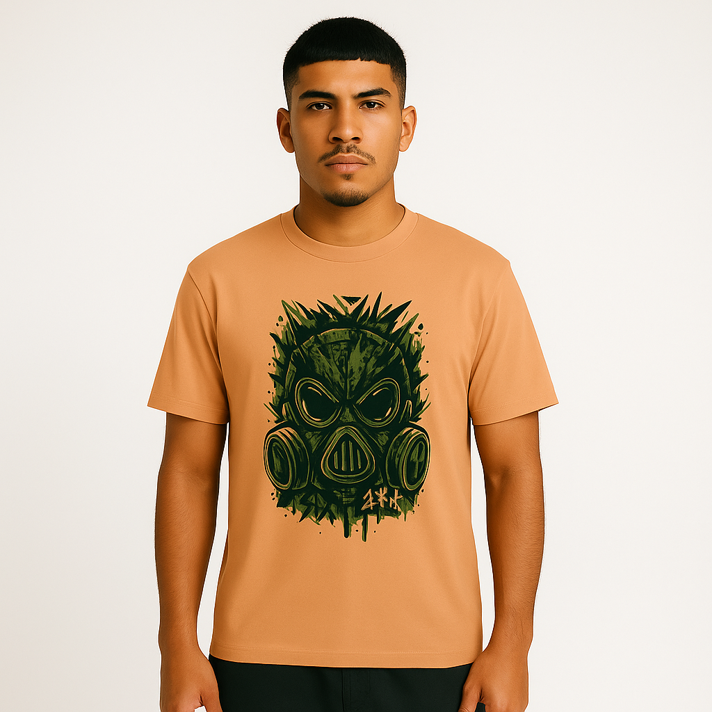 Camiseta Estonada Máscara Urbana – Unissex Militar Camuflada | OxVibe Streetwear