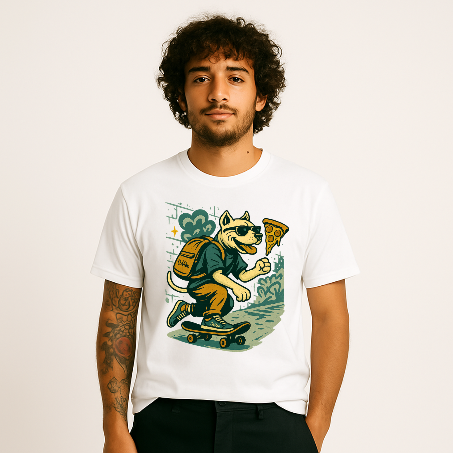 Camiseta Dog Skater – T-Shirt Quality Unissex OxVibe com Estampa Urbana 