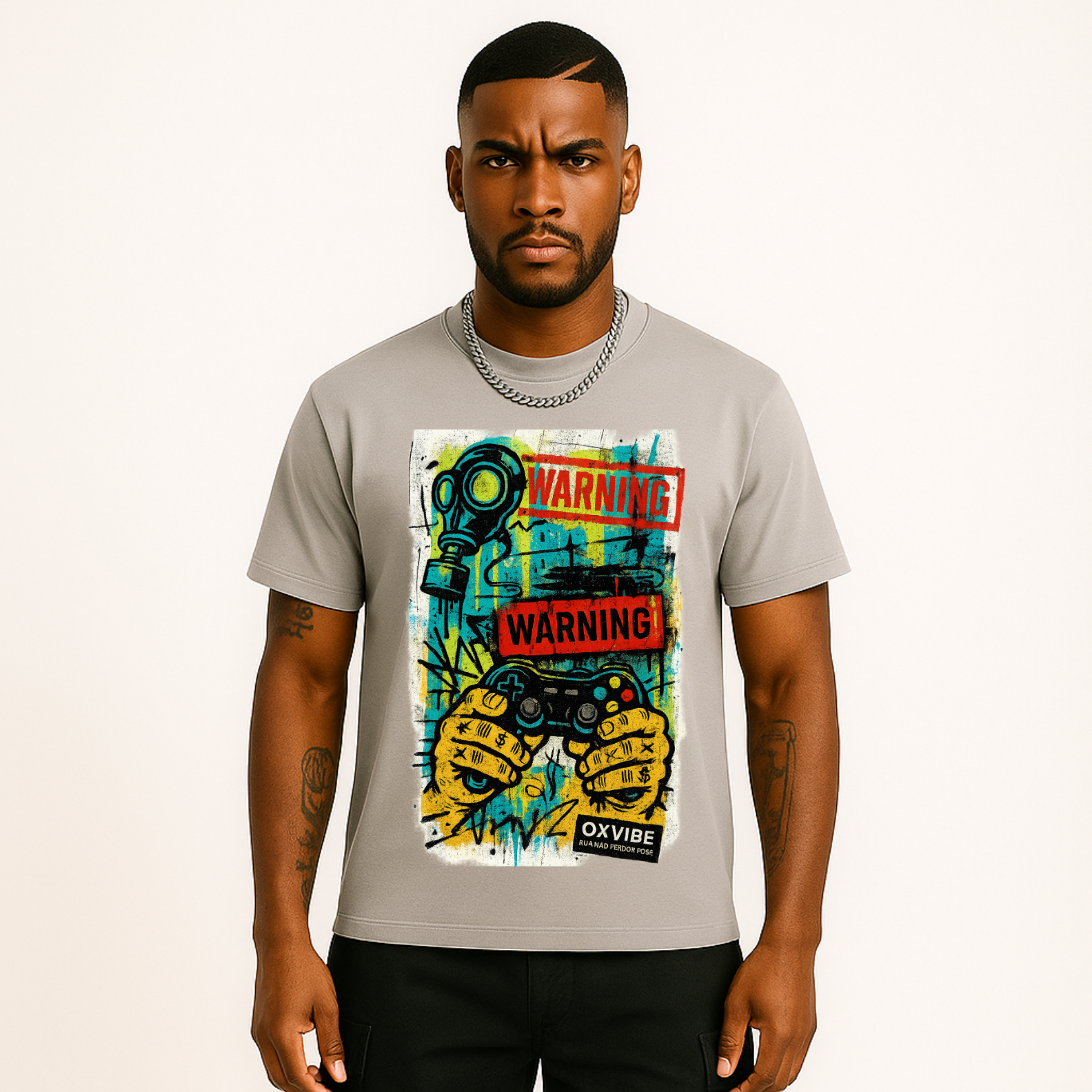 Camiseta Warning Control – T-Shirt Quality Unissex com Estampa Gamer Urbana | OxVibe