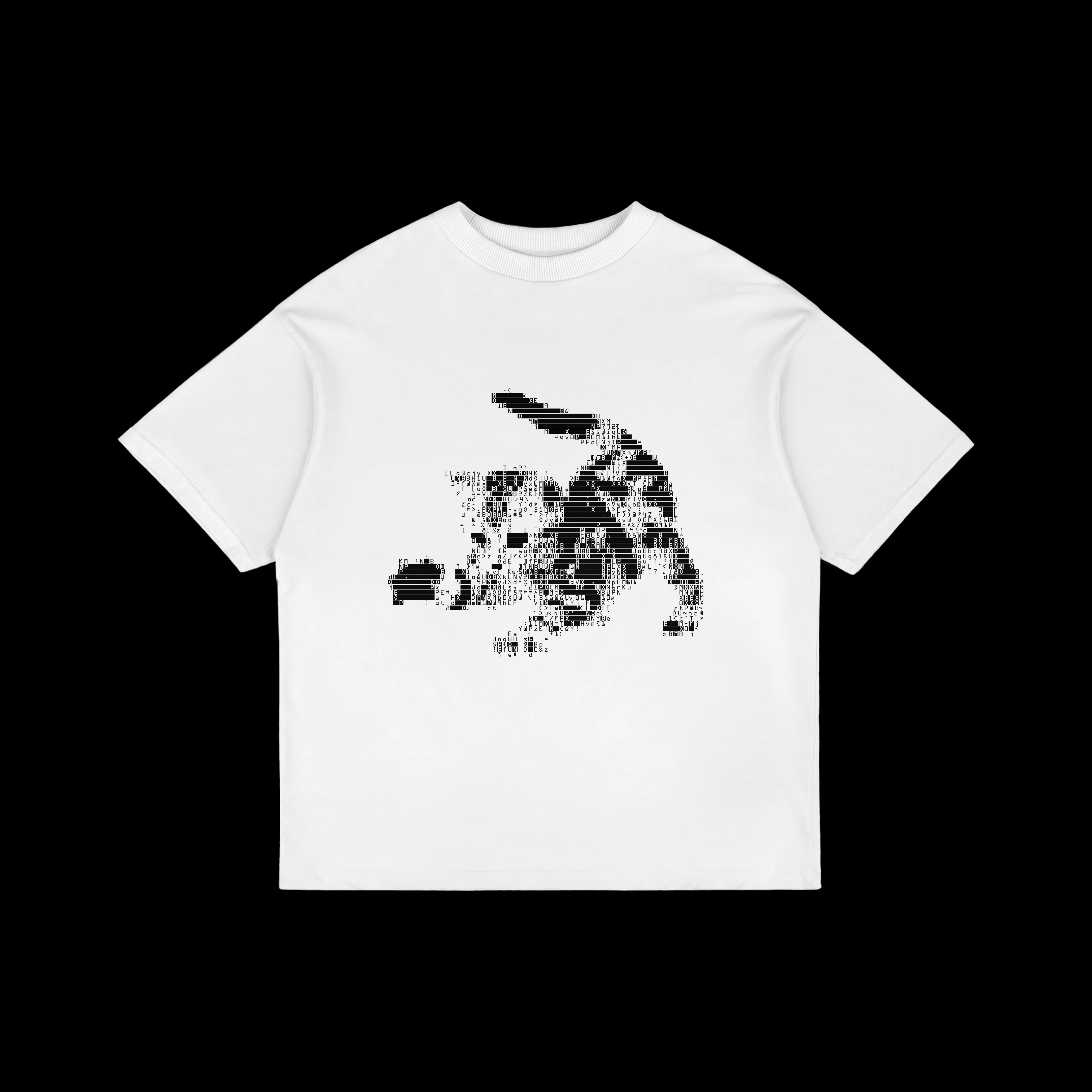 Oversized Gatinho ASCII - Branca e Off White