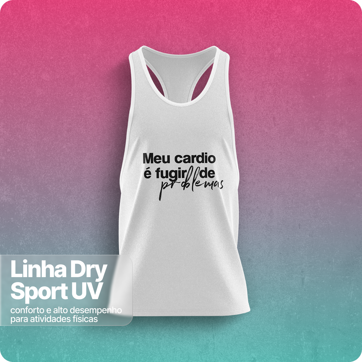 Regata Masculina Dry Sport UV – Meu Cardio e Fugir de Problemas 