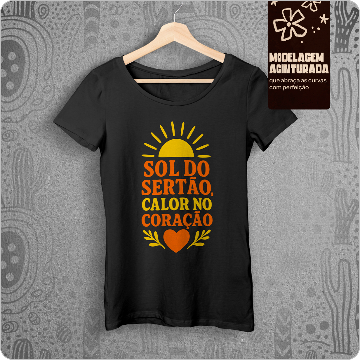 Camiseta Feminina Baby Long Quality - Sol do sertão 
